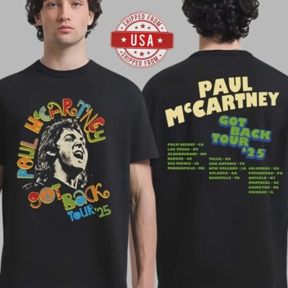 Paul McCartney Got Back Tour 2025 Two-Sided Tee - Picture 1 of 3